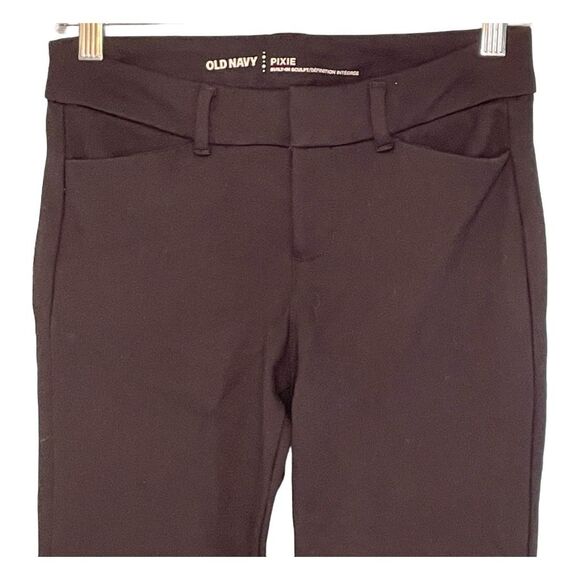 Old Navy Pixie Skinny Ankle Pants Black Stretch Knit High-Waisted‎ 2 - Picture 4 of 8